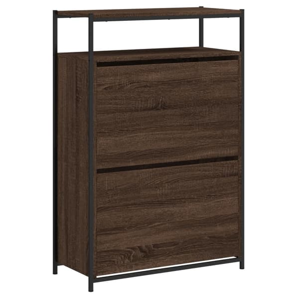 vidaXL skoskab brunt egetræ 75x34x112 cm