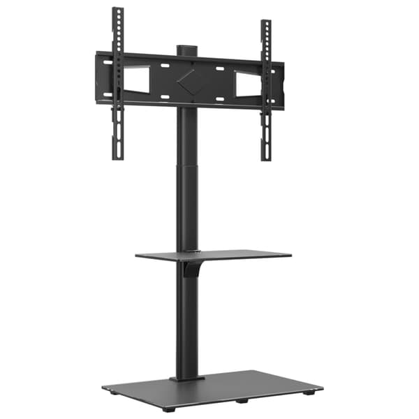 vidaXL hjørne-TV-bord til 32-65 tommer, 2 niveauer, sort
