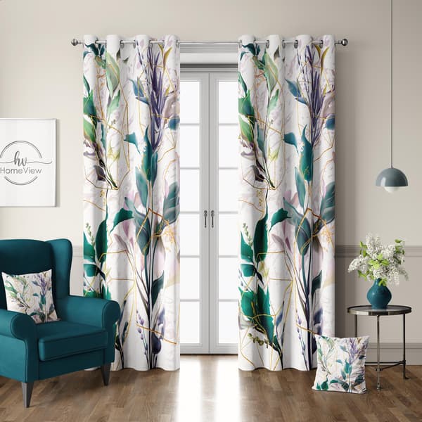 Gardin med snørehuller print 109
