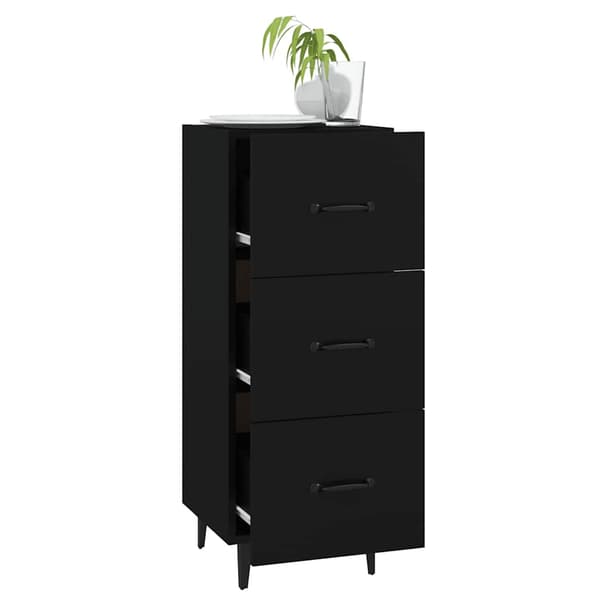 vidaXL skab, sort, 34,5x34x90 cm, træbaseret materiale