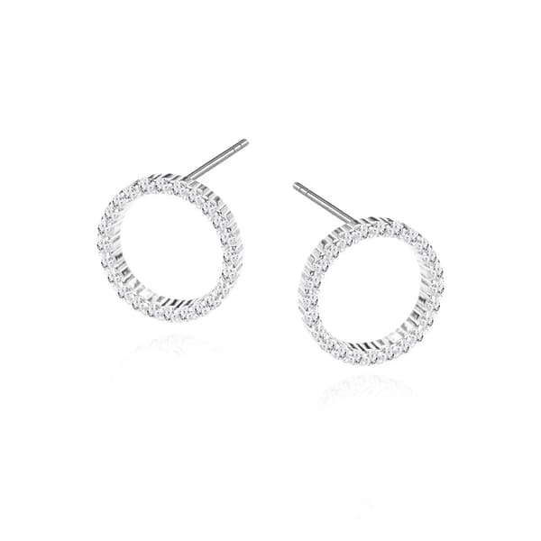 Sølv creoler øreringe 12mm med cubic zircons - KDK5342