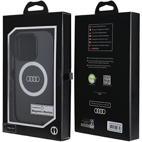 Audi IML MagSafe-etui med stort logo til iPhone 15 Pro, sort