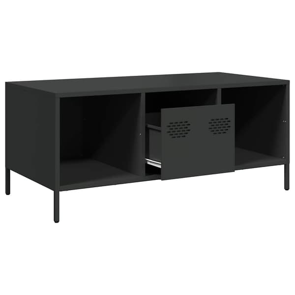vidaXL sofabord sort 101,5x50x43,5 cm stål