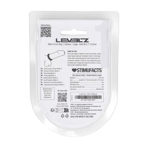 Bred O Silikone Penisring - L - 42mm - Sort