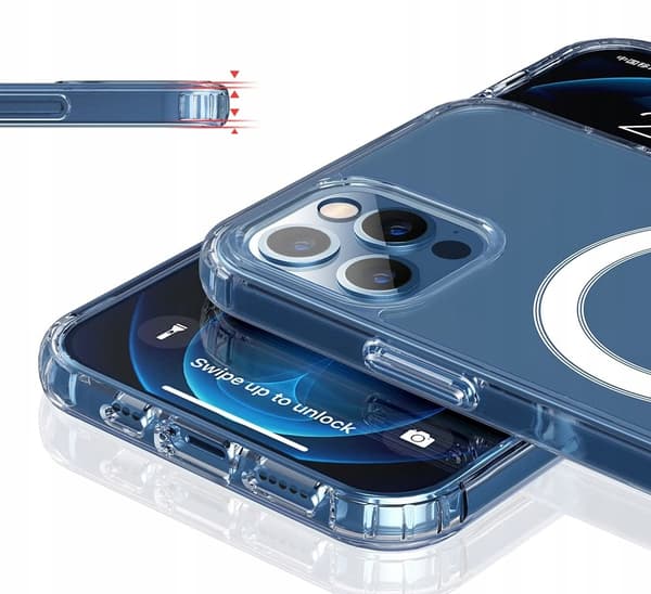 Etui til iPhone 12 FORSTÆRKET 360° til MAGSAFE CLEAR CASE + 9H Glas