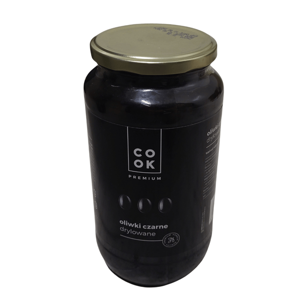 Cook Premium udstenede sorte oliven 935g