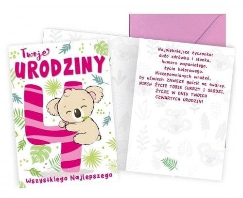 4 Koala fødselsdagskort