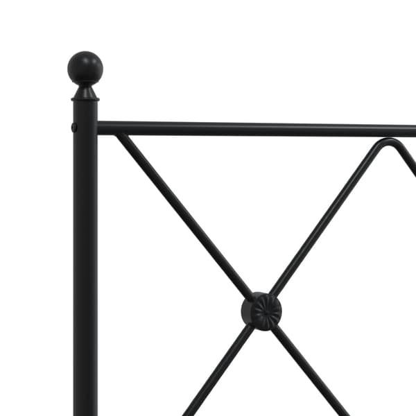 vidaXL metalsengestel med hovedgærde sort 80x200 cm