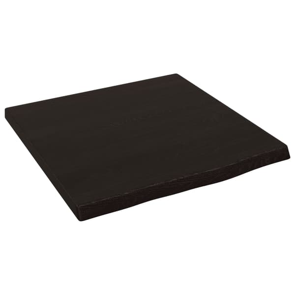 vidaXL hylde mørkebrun 40x40x2 cm massiv egetræsfinish