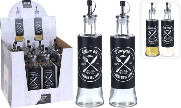 Glasflaske til olie og eddike 2x300 ml