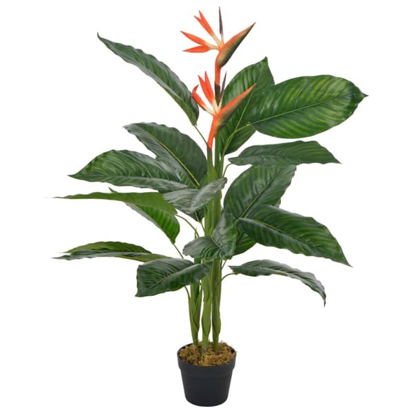 vidaXL kunstig strelitzia med potte, rød, 100 cm