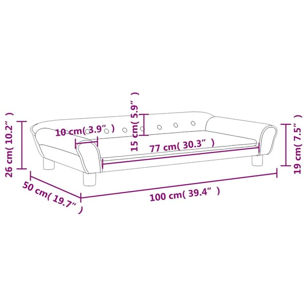 vidaXL Barnsoffa, rosa, 100x50x26 cm, sammet