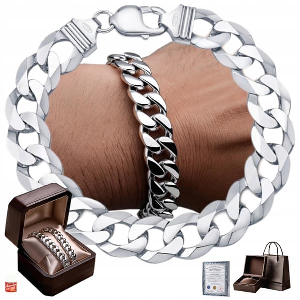 Herrarmband i silver med tjockt 925-silver, full rustning