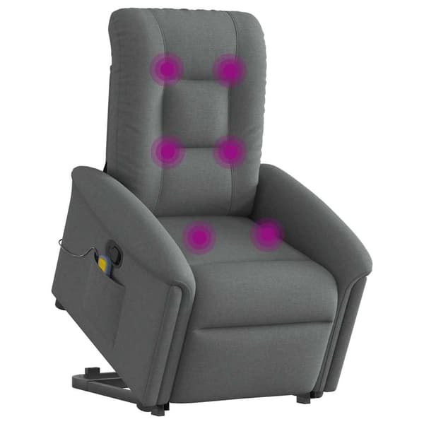 vidaXL massagestol med løftefunktion mørkegrå stof