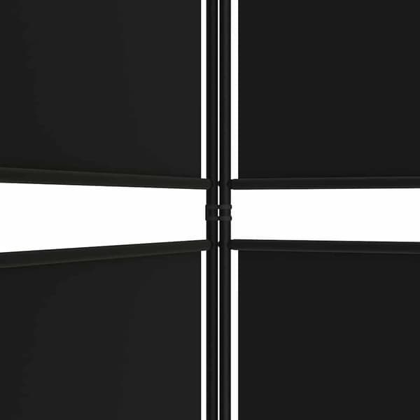 vidaXL 4-panels rumdeler, sort, 200x220 cm, stof