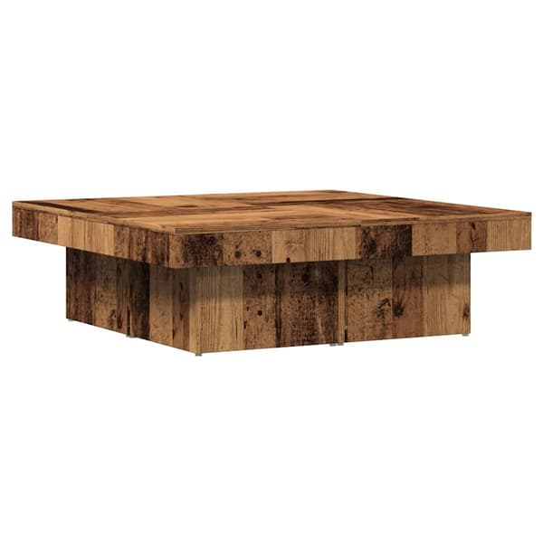 vidaXL sofabord, antik træ, 90x90x28 cm, spånplade