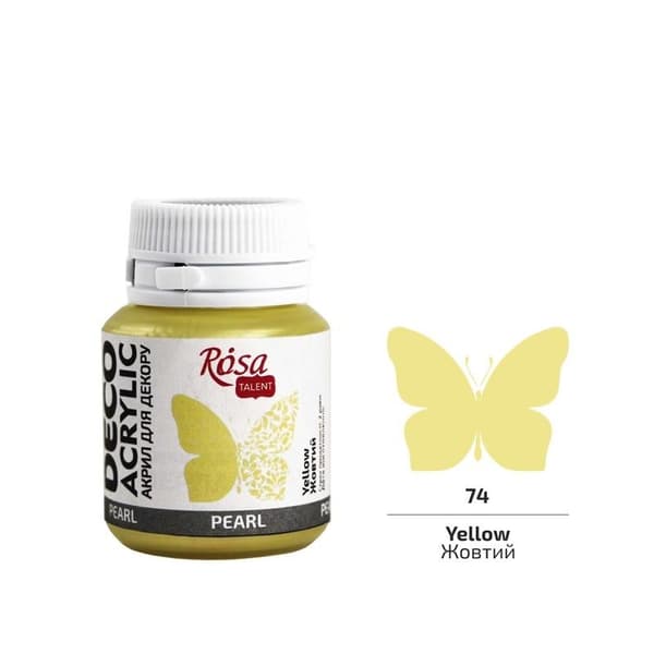 Perle akrylmaling gul 74 20ml