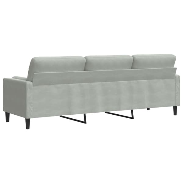 vidaXL 3-sitssoffa med kuddar ljusgrå 210 cm sammet