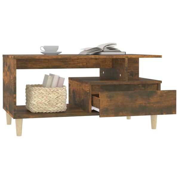 vidaXL sofabord røget eg 90x49x45 cm