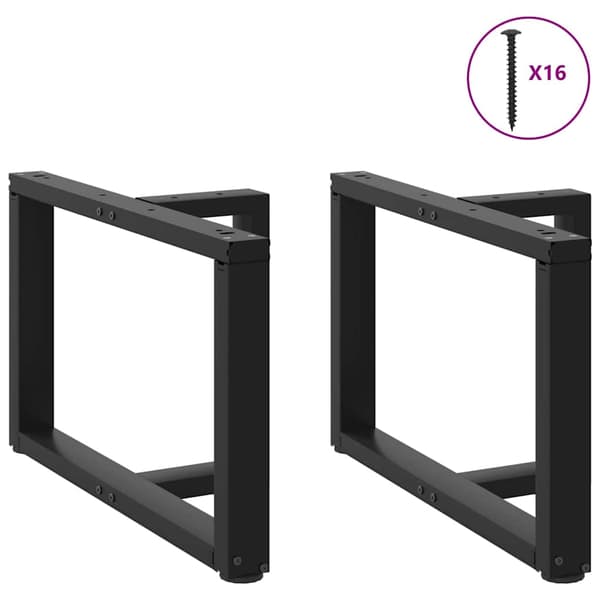 vidaXL sofabordsben, 2 stk., sort, 70x25x(42-43) cm, stål
