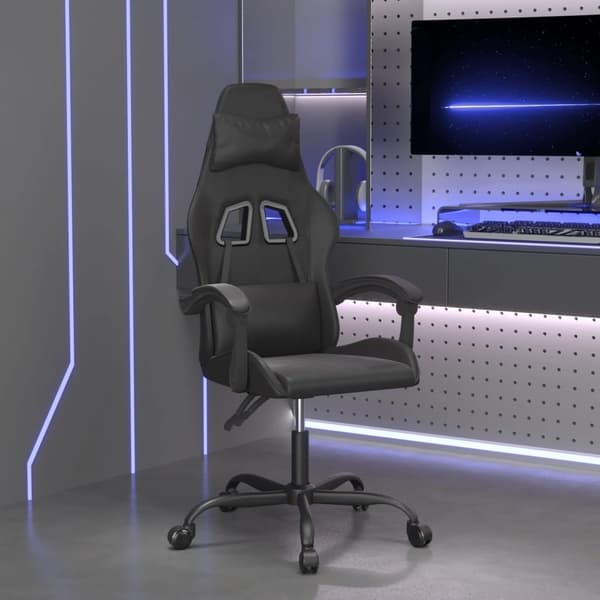 vidaXL drejelig gamingstol, sort, kunstlæder