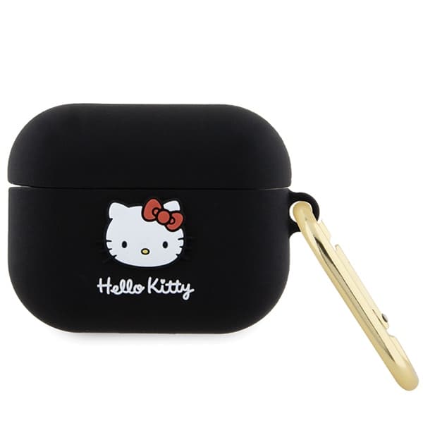Hello Kitty HKAP3DKHSK Airpods Pro coversort/sort silikone 3D kattehoved