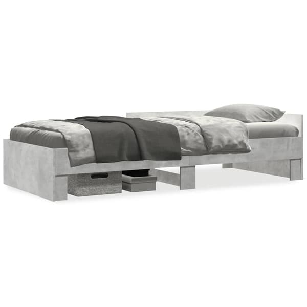 vidaXL Sängram betongrå 90x200 cm träbaserat material