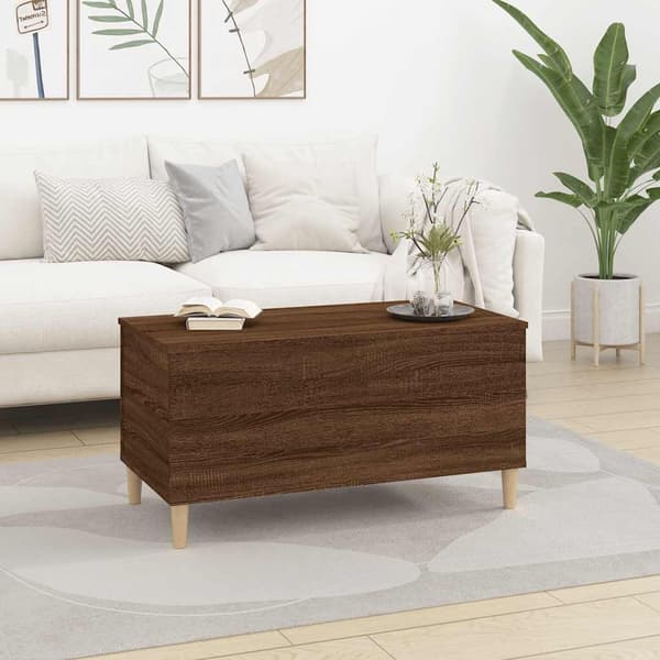 vidaXL sofabord brunt egetræ 90x44,5x45 cm