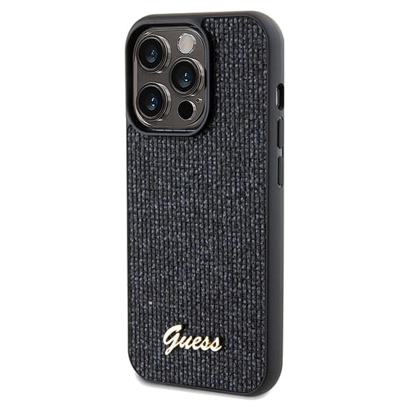 Guess Disco Metal Script-skal till iPhone 14 Pro, svart