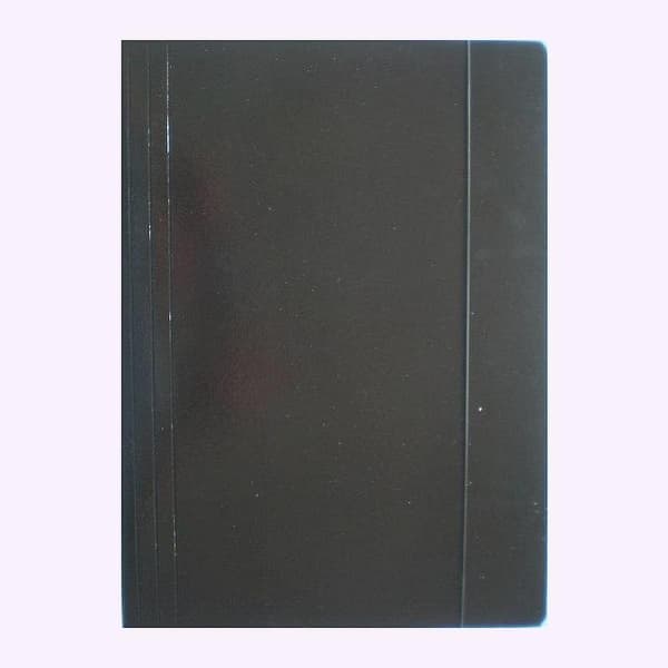 A4-mappe med elastik, blank sort