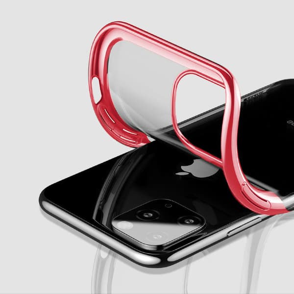 Elektropletteret rammecover til iPhone 13 Pro Max - Rød