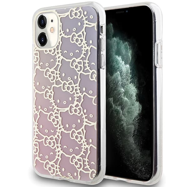 Hello Kitty IML Gradient Electrop Crowded Kitty Head-cover til iPhone 11 / Xr, lyserød
