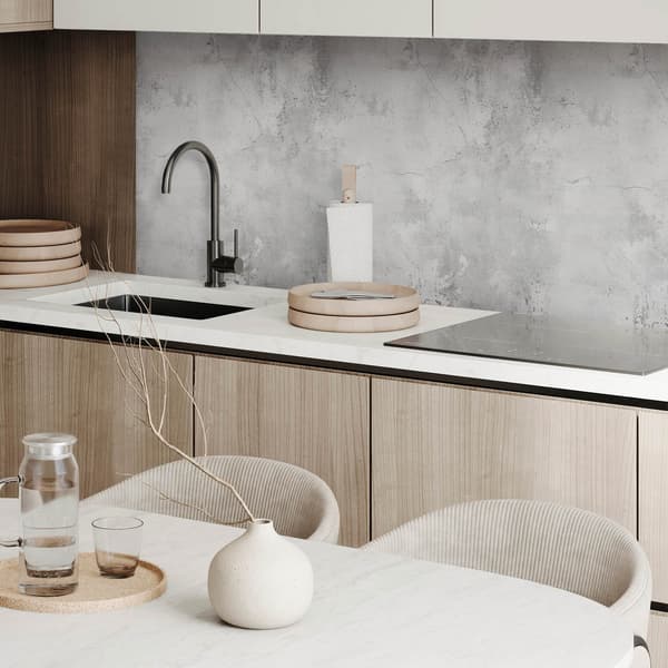 Trykt vinylpanel, klar til montering, 120x60 cm, betontekstur med revner