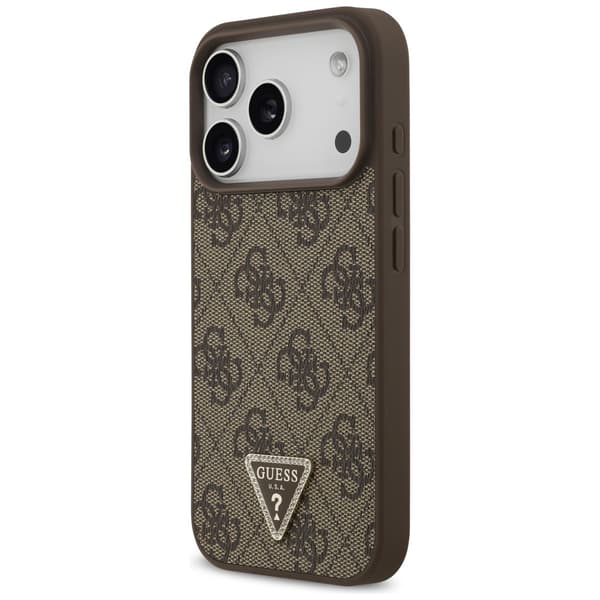 Guess Läder 4G Triangle Strass MagSafe-skal till iPhone 17 Pro brunt