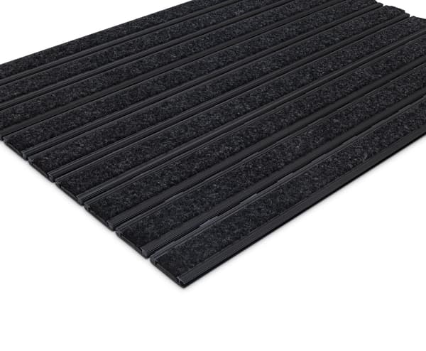 Aluminium tekstildørmåtte C12 SORT 80x50