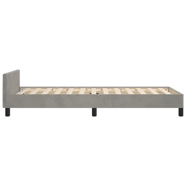 vidaXL Sängynrunko ilman patjaa vaaleanharmaa 90x200 cm sametti