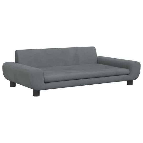 vidaXL Hundbädd, Mörkgrå, 100x54x33 cm, Sammet