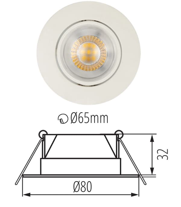LED-takspotlight Infälld, rörlig downlight 4,8W Neutralvit