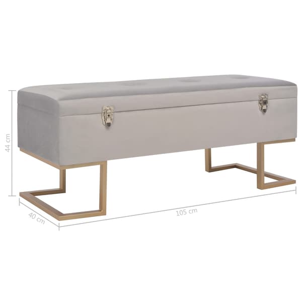 vidaXL Säilytyspenkki 105 cm harmaa sametti