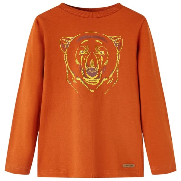 Børne langærmet T-shirt, rustrød, 104