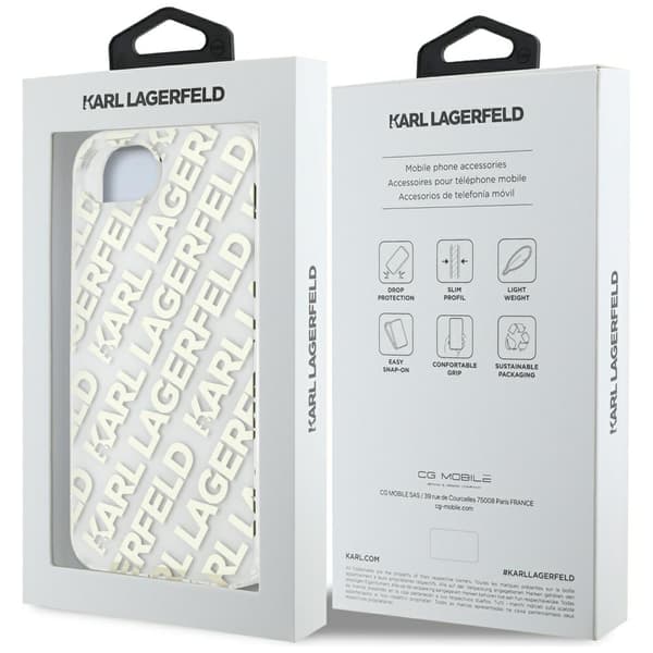 Karl Lagerfeld IML Repeat Logo-cover til iPhone 16e i guld