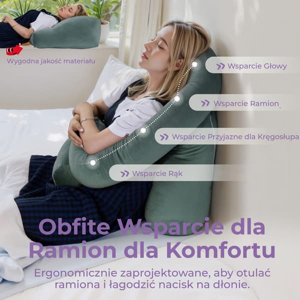 Funktionell kudde med stöd Grön