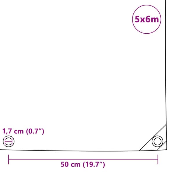 vidaXL Pressu 650 g/m², 5 x 6 m, harmaa