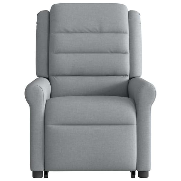 vidaXL Lyftbar massagefåtölj ljusgrå tyg