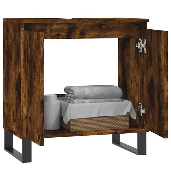 vidaXL badeværelsesskab røget eg 58x33x60 cm