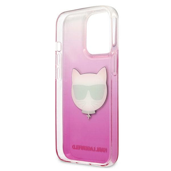 Karl Lagerfeld Choupette Head-etui til iPhone 13 Pro Max, lyserød
