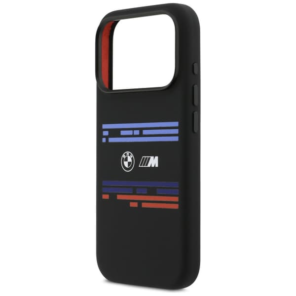 BMW M Silicon Horizontal Line MagSafe -kotelo iPhone 17 Prolle, musta