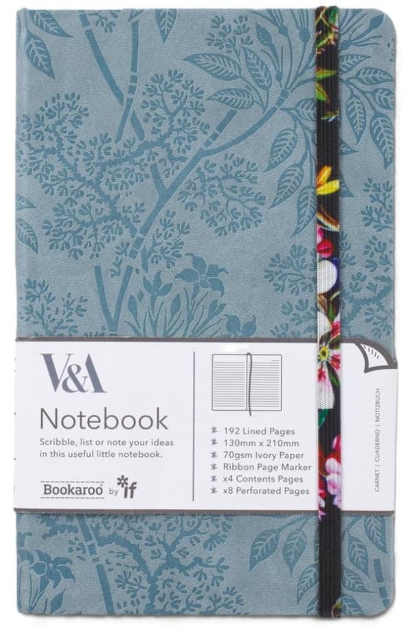 Bookaroo Notesbog Journal A5 Kilburn Sort Blomsterprint