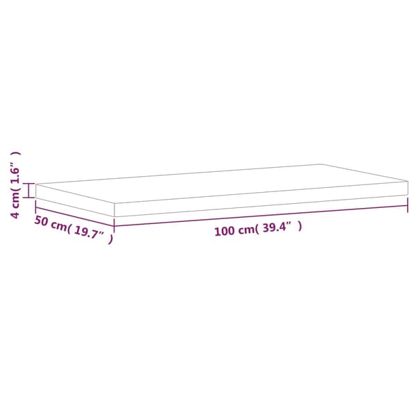 vidaXL bordplade 100x50x4 cm rektangulær massiv bøgetræ
