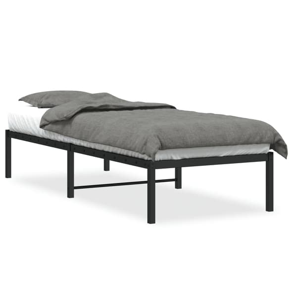 vidaXL metalsengestel sort 75x190 cm